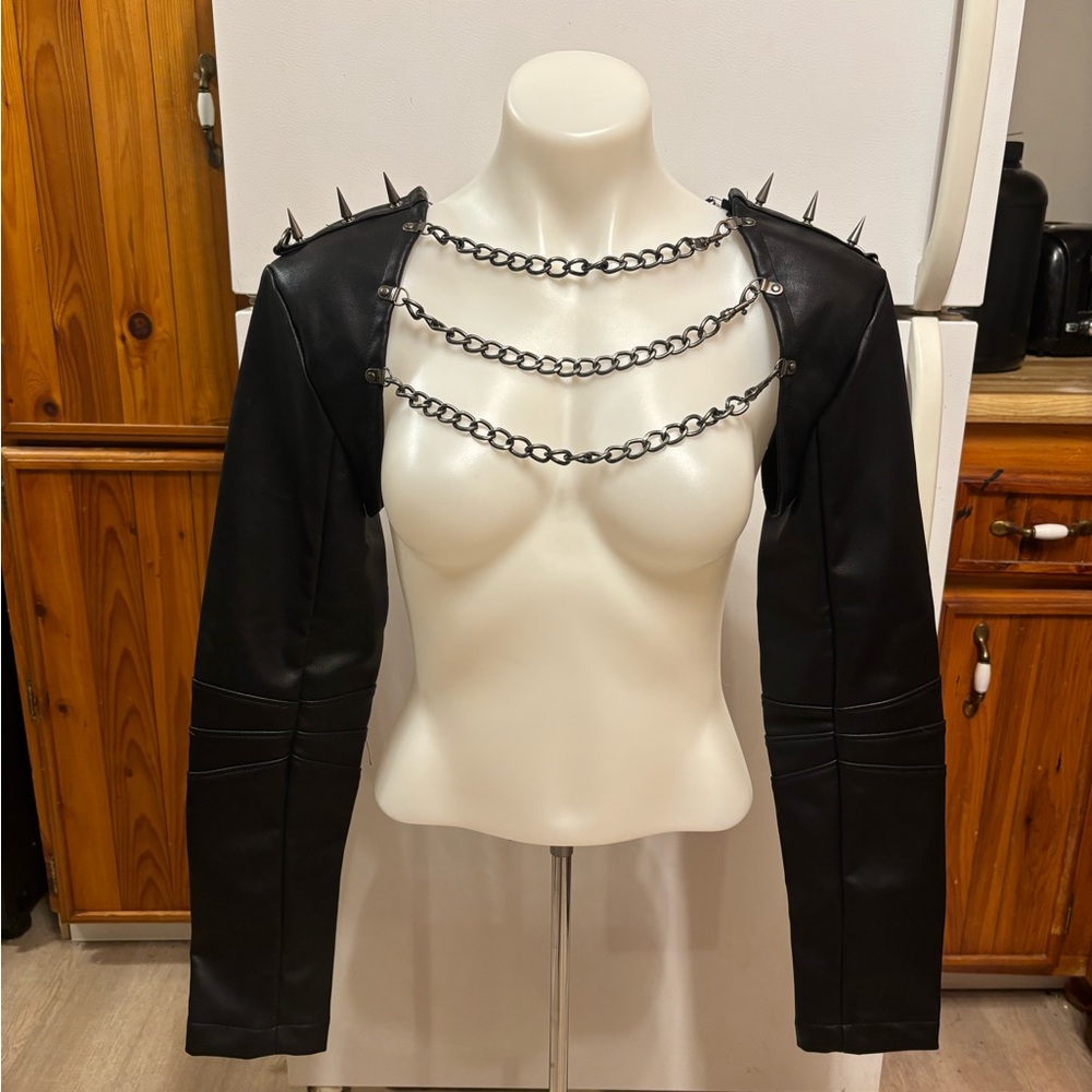Black Spiked Leather Jacket